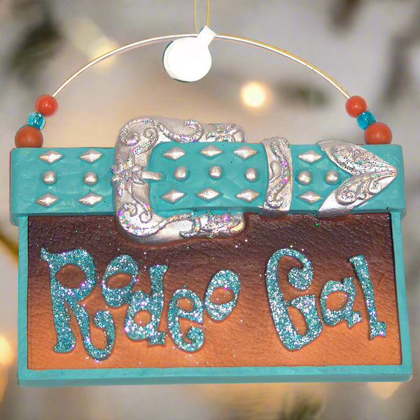 turquoise rodeo gal christmas ornament