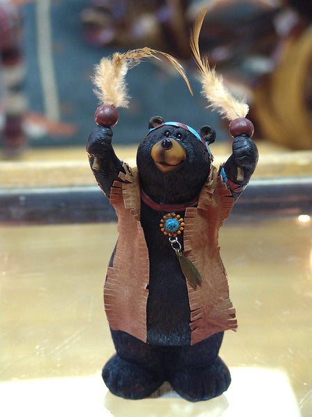 native american dressed black bear boy