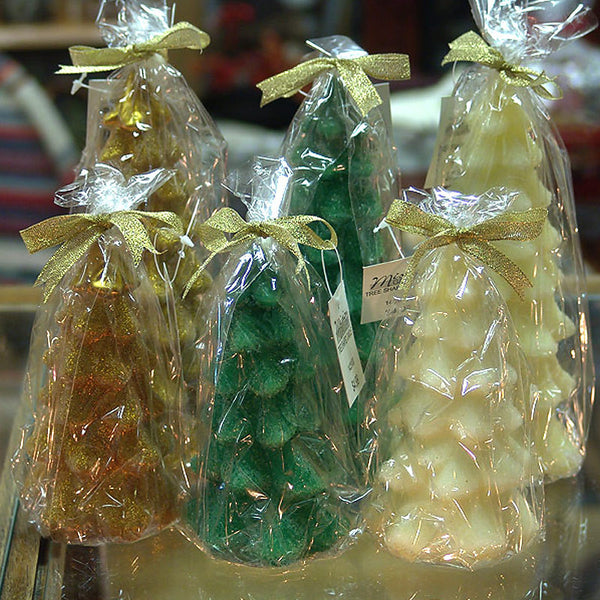 holiday glitter christmas tree candles