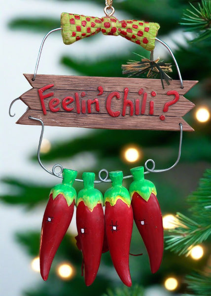 southwestern feelin chili hot pepper christmas ornament