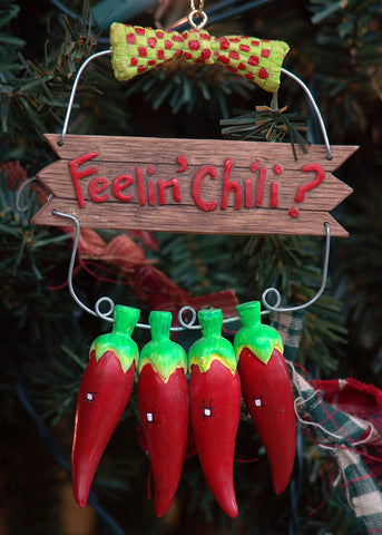 Southwestern Feelin' Chili Hot Pepper Christmas Ornament