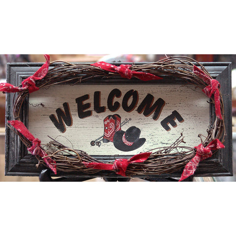 Large Red Bandanna Western Welcome Sign