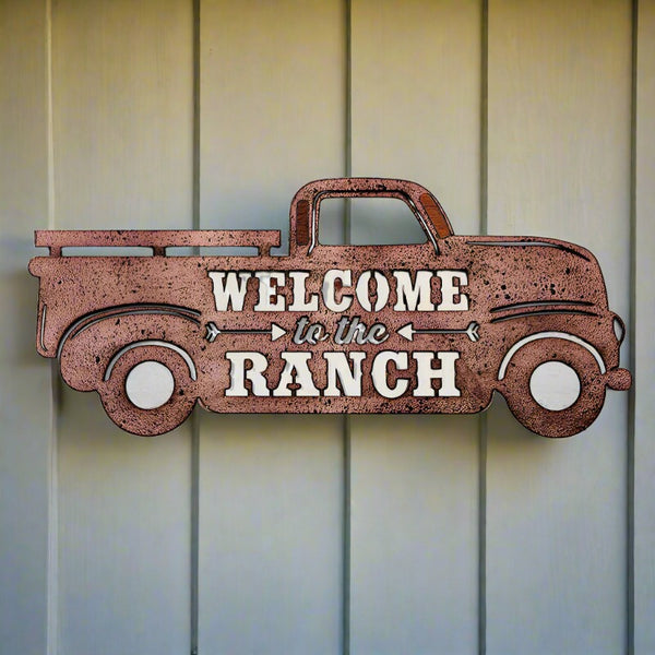 welcome to the ranch truck sign