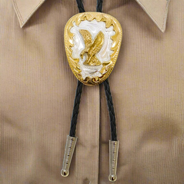 german silver eagle bolo tie