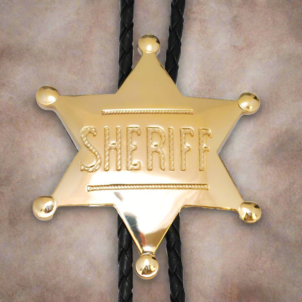 sheriff badge bolo tie gold
