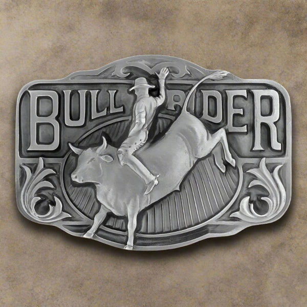 pewter bullrider belt buckle