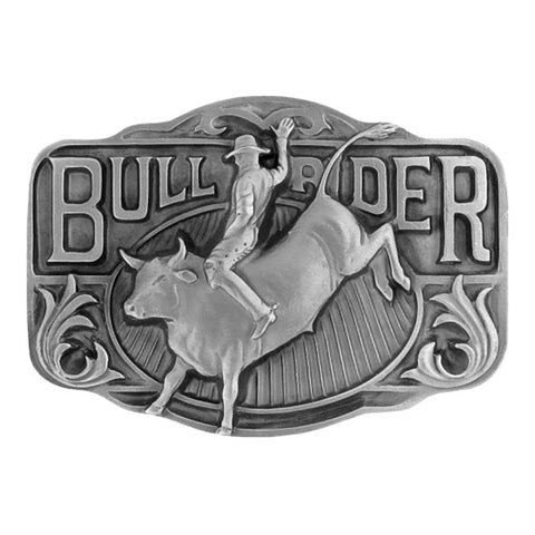 Pewter Bullrider Belt Buckle