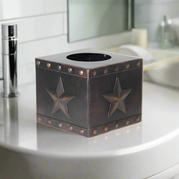 copper lone star tissue box cover