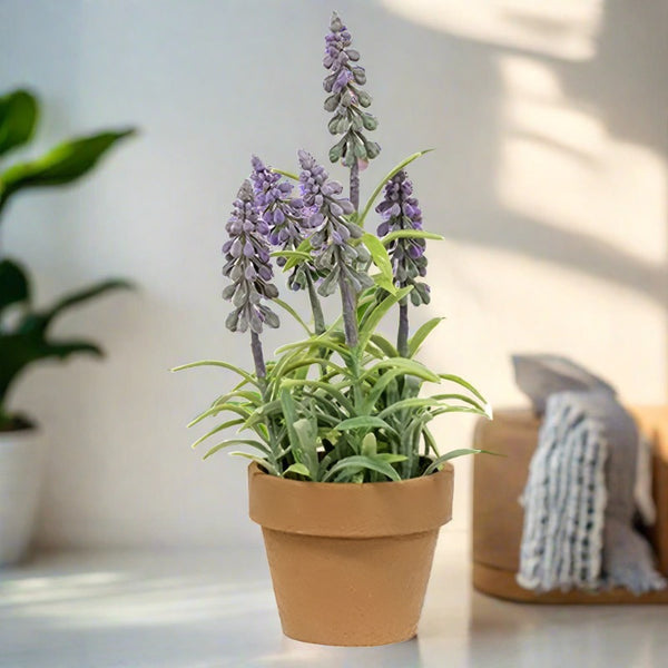 faux potted purple mountain bells plant