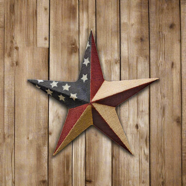 medium burlap americana barn star