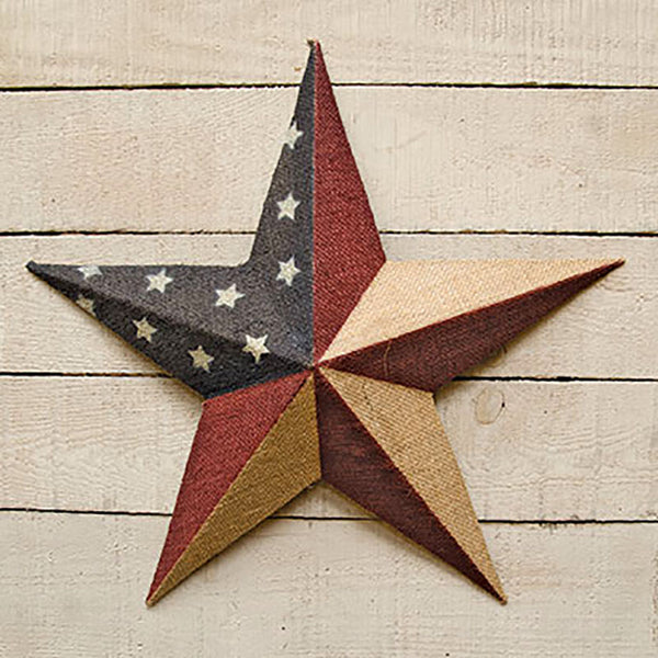 large burlap americana barn star