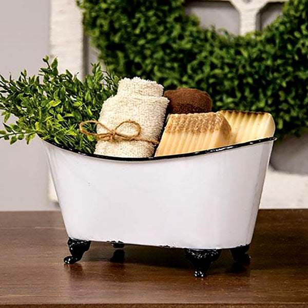 mini white clawfoot bathtub caddy
