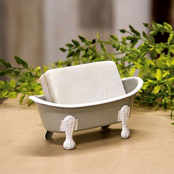 gray clawfoot bathtub soap dish