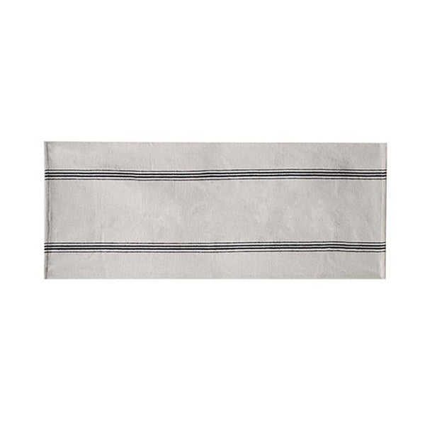 flour sack black striped table runner