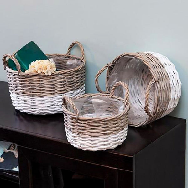 white willow bushel basket planters