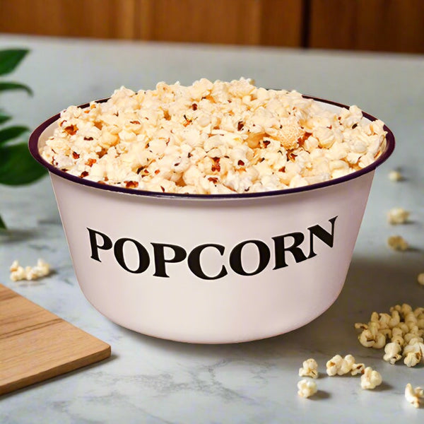 baked enamel popcorn bowl