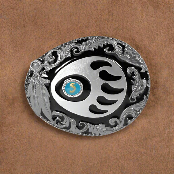 silver bear claw belt buckle