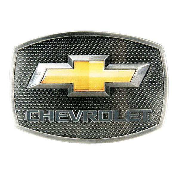 chevrolet logo enamel and pewter belt buckle