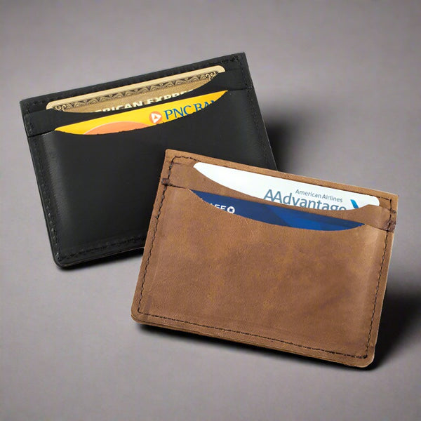 double sided leather credit card case