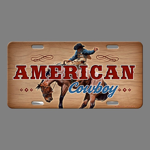 American Cowboy Bucking Bronco Vanity License Plate