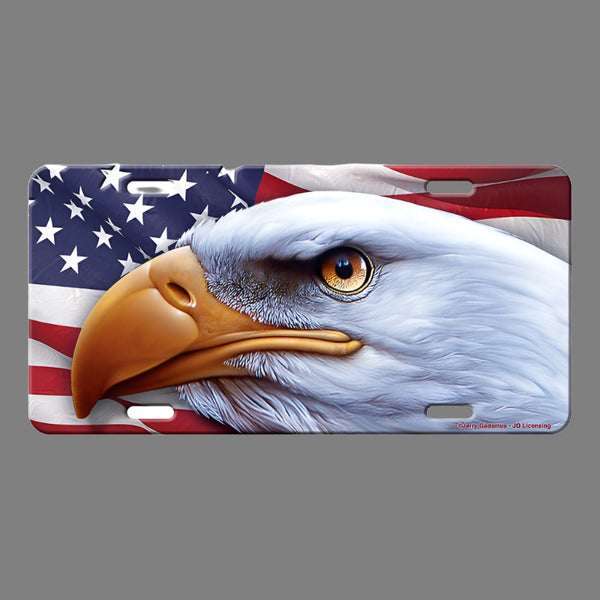 american flag & eagle vanity license plate