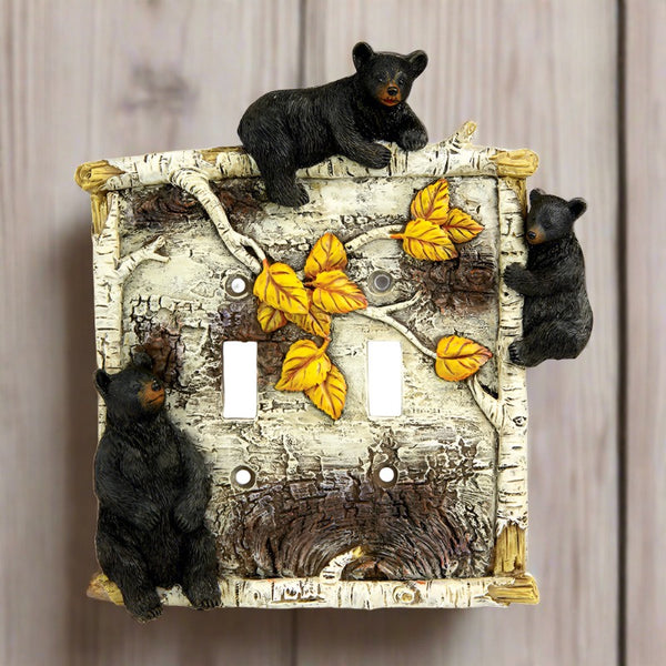 birch bears double light switch cover