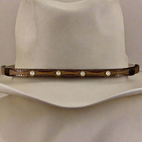 brown silver concho hat band