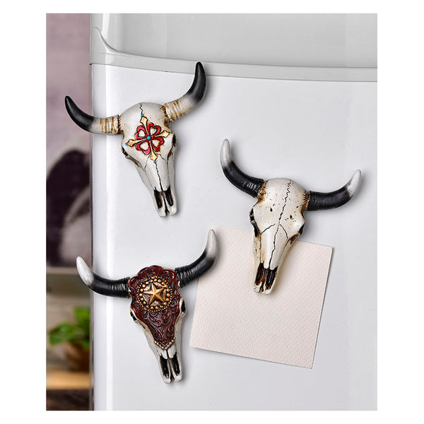 buffalo skull designer magnets