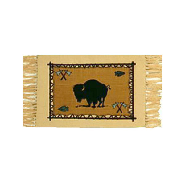 buffalo stencil tapestry placemat