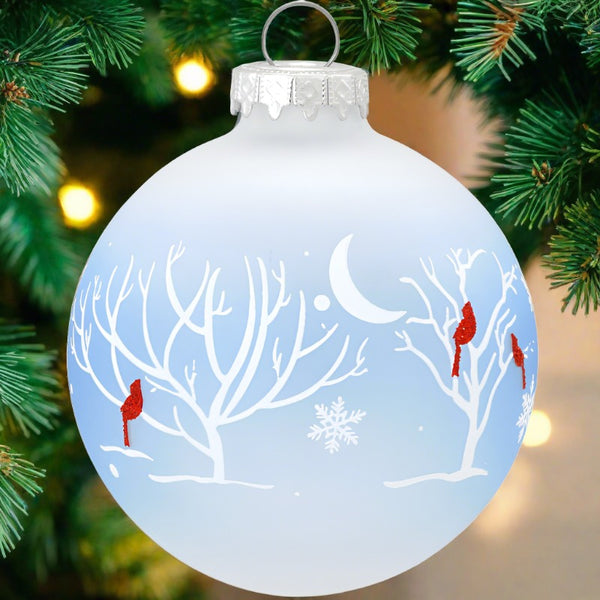 cardinals in the moonlight ornament