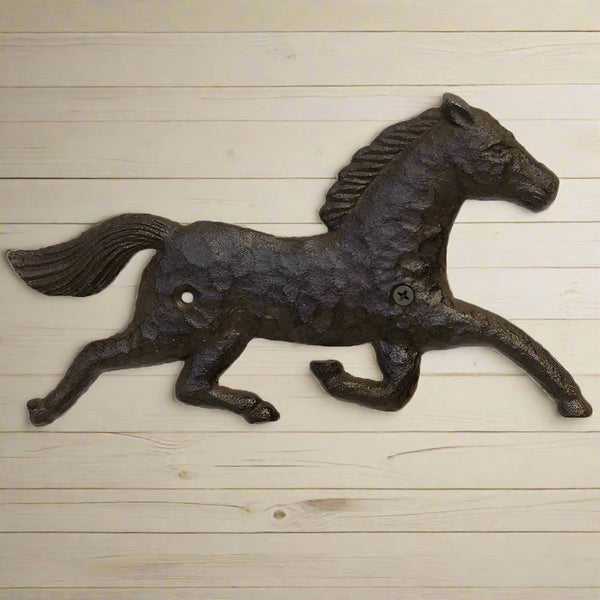 cast iron running horse wall decor