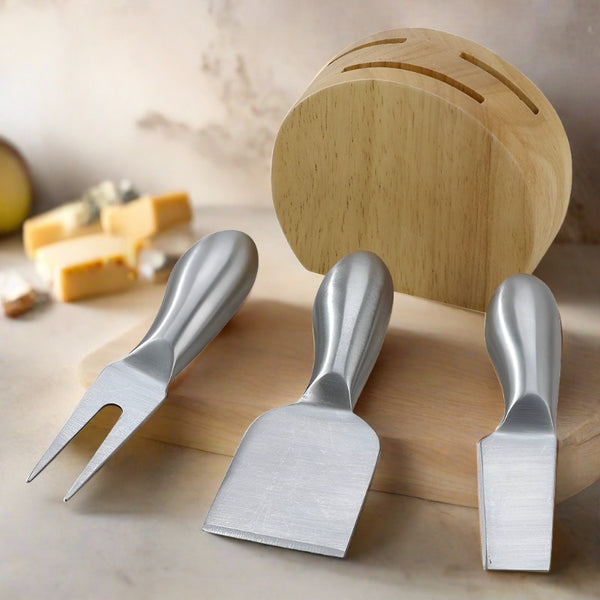 cheese board utensils wood block sleeve