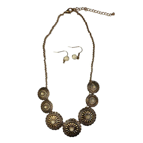 concho & stones neckace and earrings set