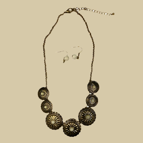 concho & stones neckace and earrings set