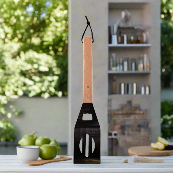 country wooden bbq grilling spatula