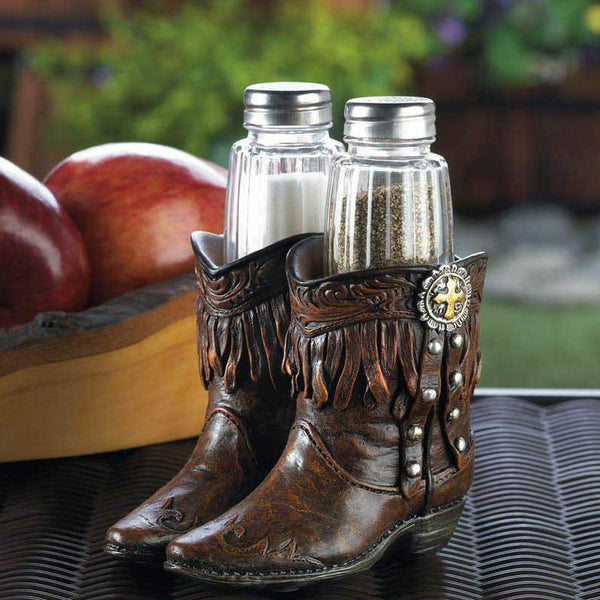 cowboy boots salt & pepper shakers set