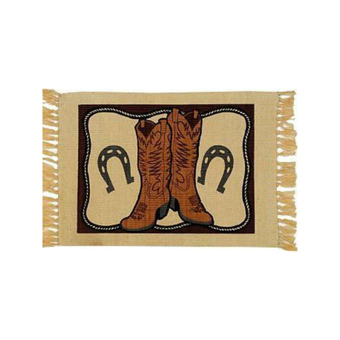 Cowboy Boots Stencil Tapestry Placemat