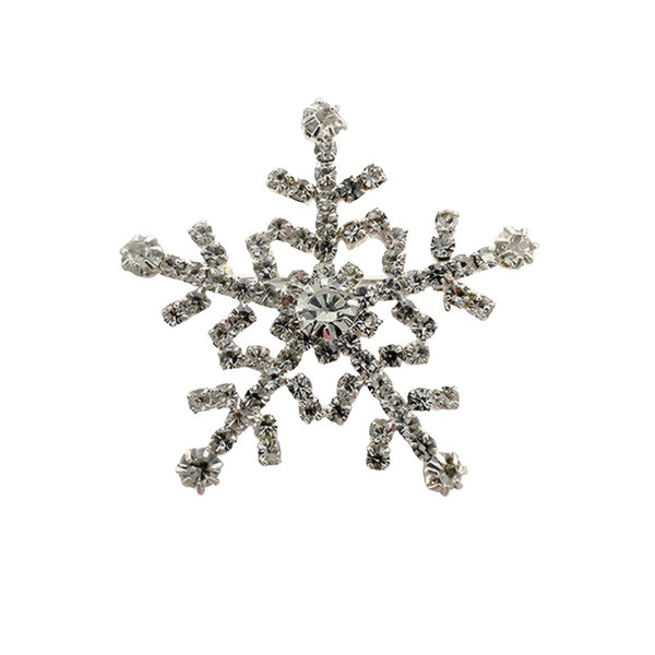 crystal rhinestone snowflake brooch lapel pin