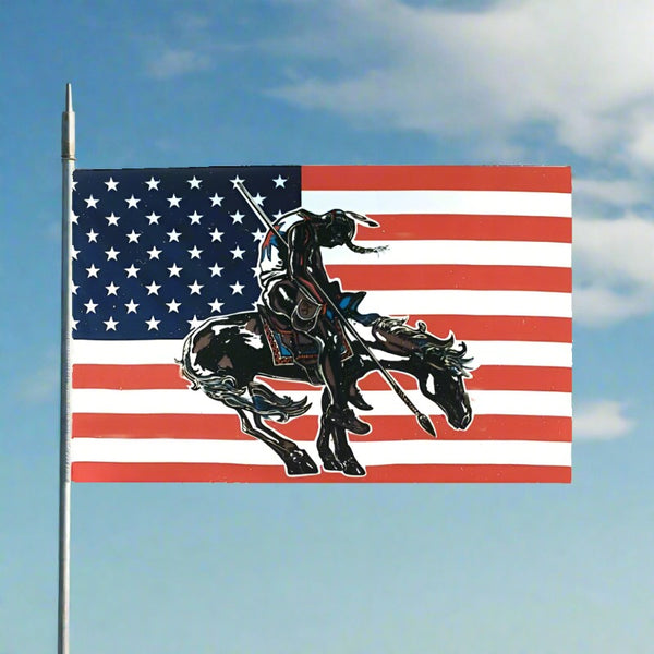 end of the trail 3x5 american flag