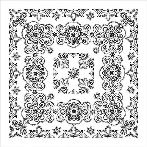 extra large white paisley bandanna