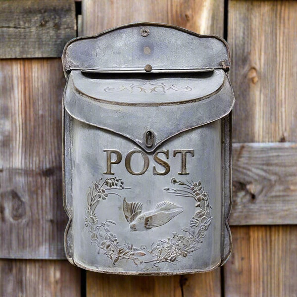 galvanized metal mailbox