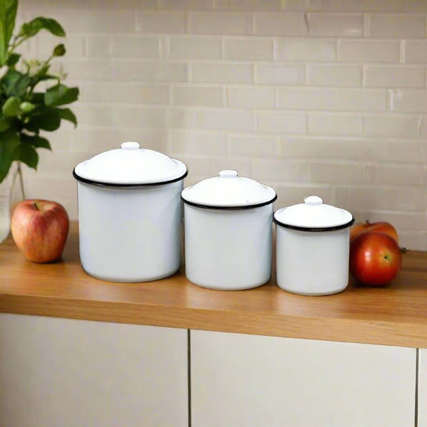 Baked Enamel Kitchen Canister Set G2017