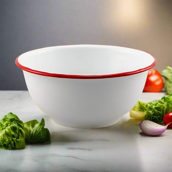 baked enamel cereal salad or soup bowl