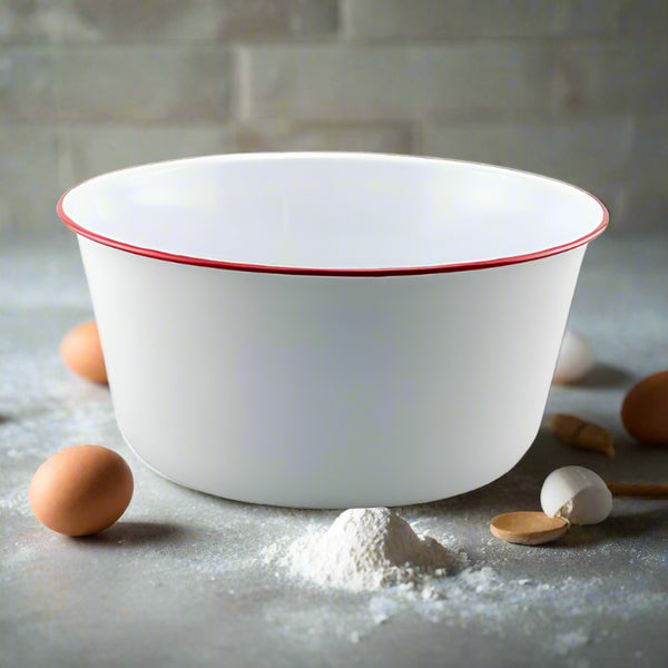 baked enamel mixing bowl