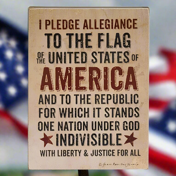 pledge of allegiance box sign
