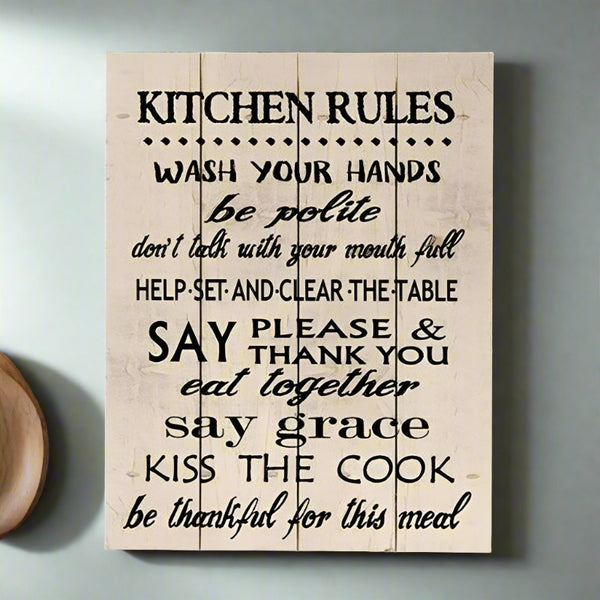 kitchen rules pallet sign