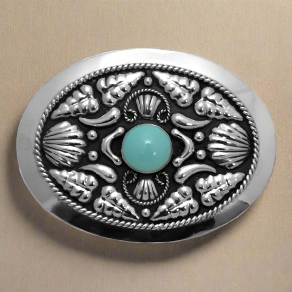 german silver turquoise stone belt buckle