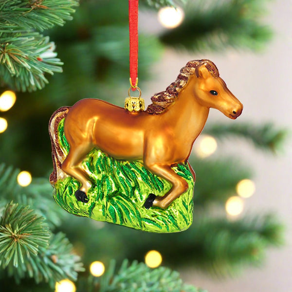 horse glass ornament
