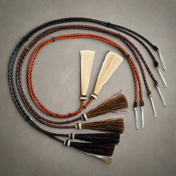 horse hair & leather stampede strings