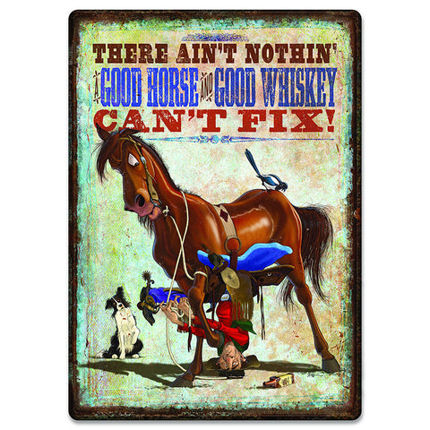 Horse Whiskey Tin Sign